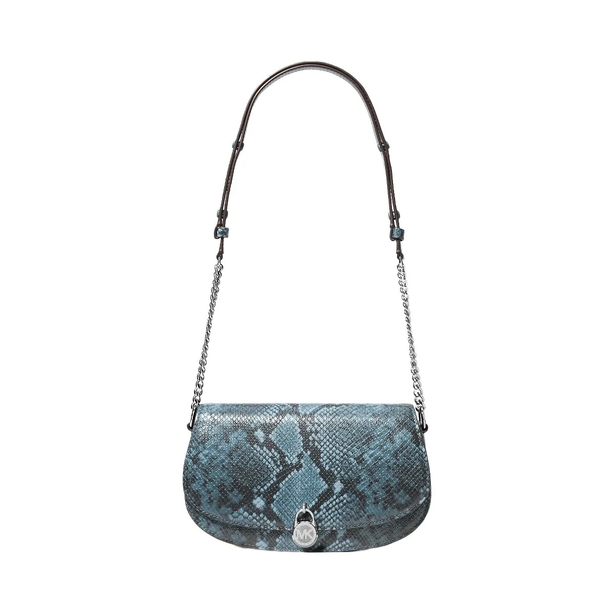 Michael Kors Mila Medium Snake Embossed Messenger Bag Cornflower - HypeFly India View 1