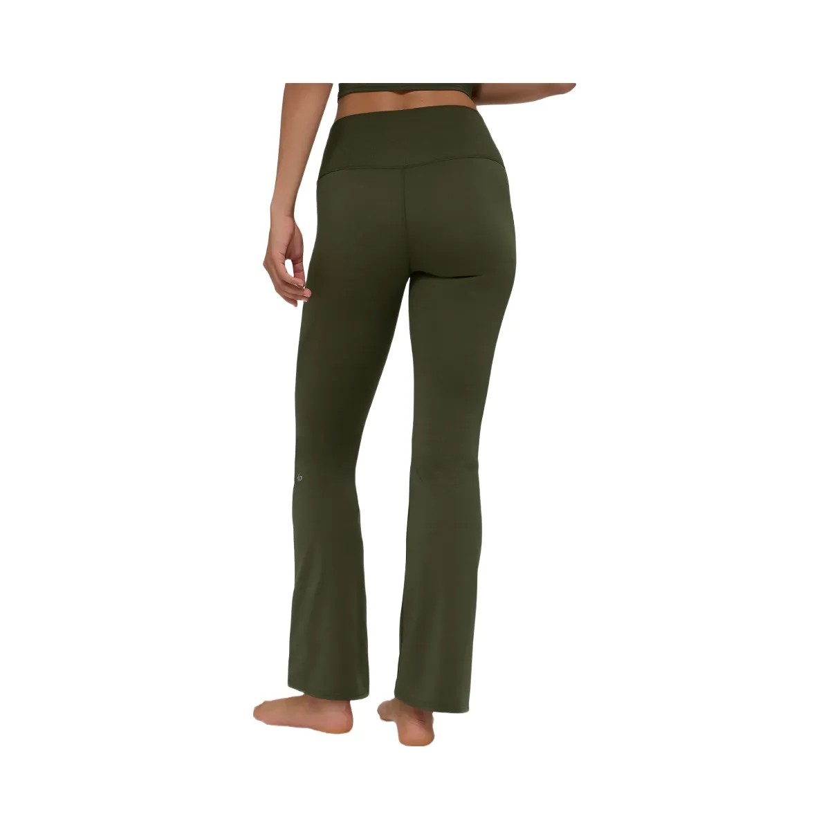 Alo Women's ALO Softsculpt High-Waist 7/8 Bootcut Legging - Green Olive - HypeFly India View 4
