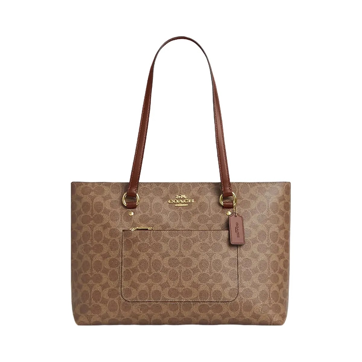 Coach Station Tote Bag In Signature Canvas Signature Canvas-Gold-Tan-Brown - HypeFly India View 1