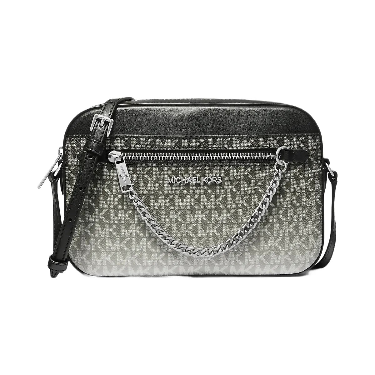Michael Kors Jet Set Large Ombre Signature Logo Crossbody Body Black - HypeFly India View 1