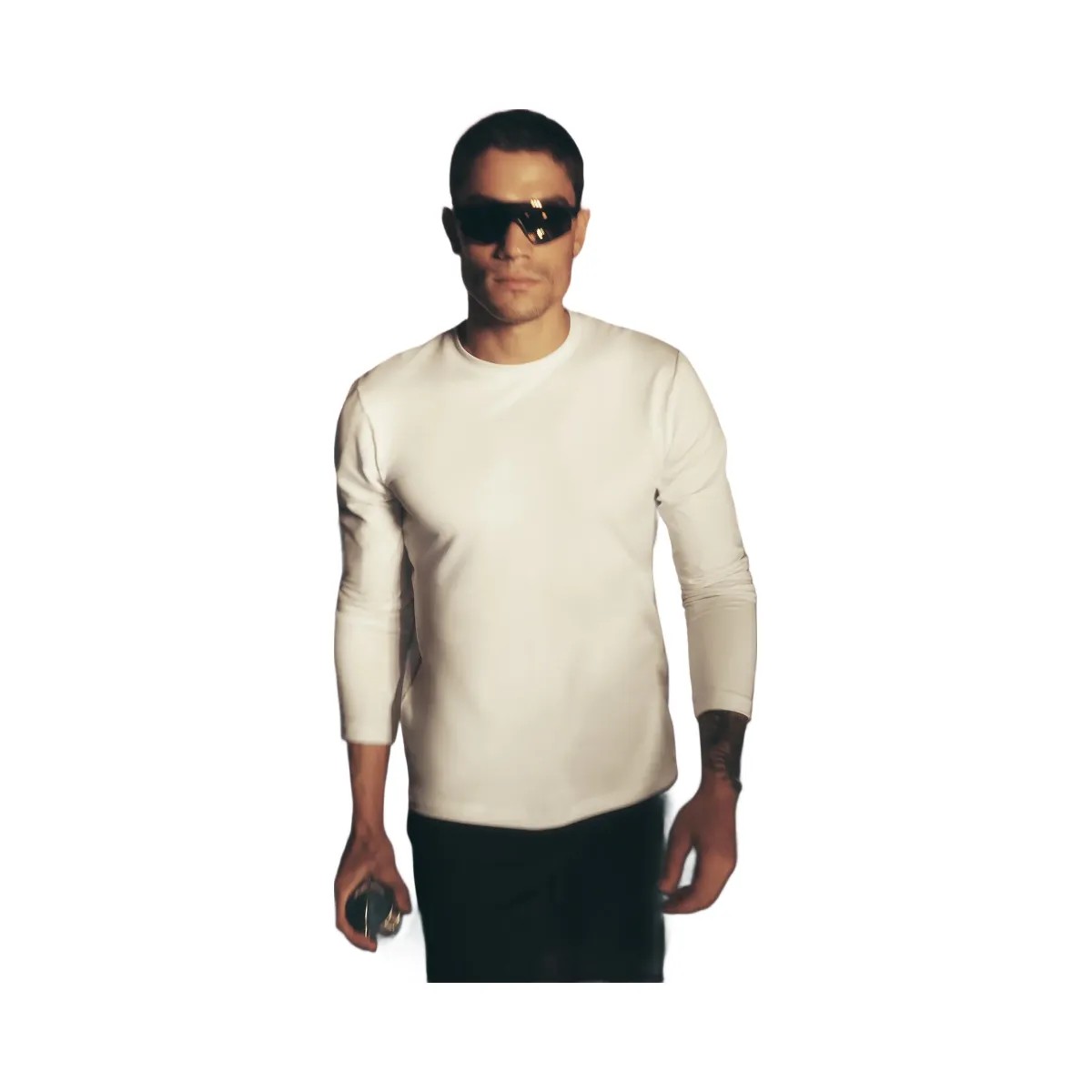 Alo Men's Conquer Reform Crewneck Long Sleeve - Bone - HypeFly India View 5