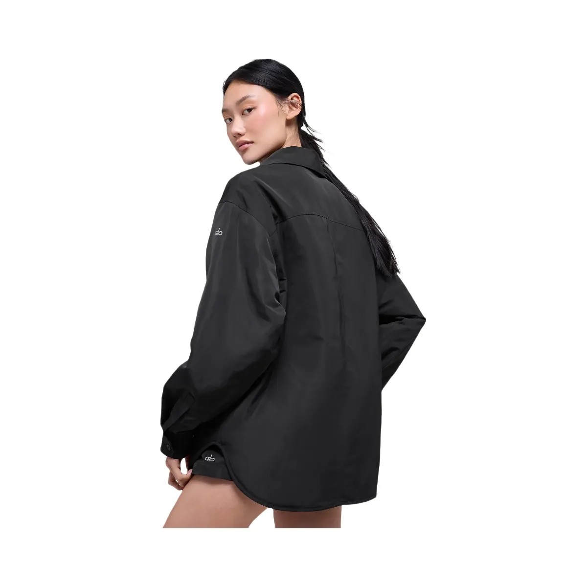 Alo Women's Socialite Shacket - Black - HypeFly India View 4