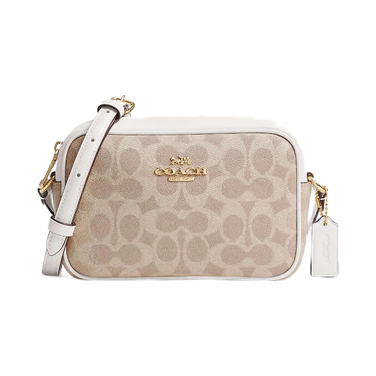 Coach Mini Jamie Camera Bag In Signature Canvas Signature Canvas-Gold-Sand-Chalk - HypeFly India View 1