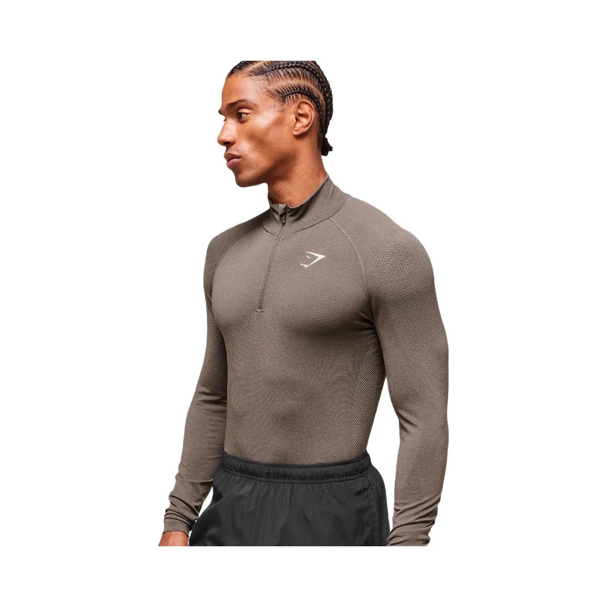 Gymshark Vital 1/4 Zip - Camo Brown/Linen Brown - HypeFly India View 3