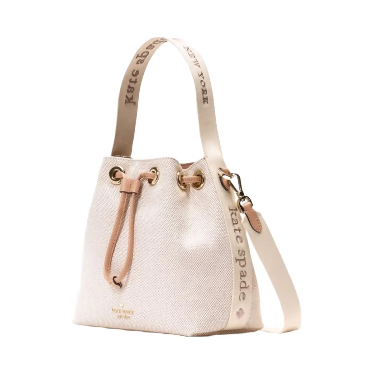 Kate Spade Kip Canvas Bucket Bag Light Fawn Multi - HypeFly India View 3