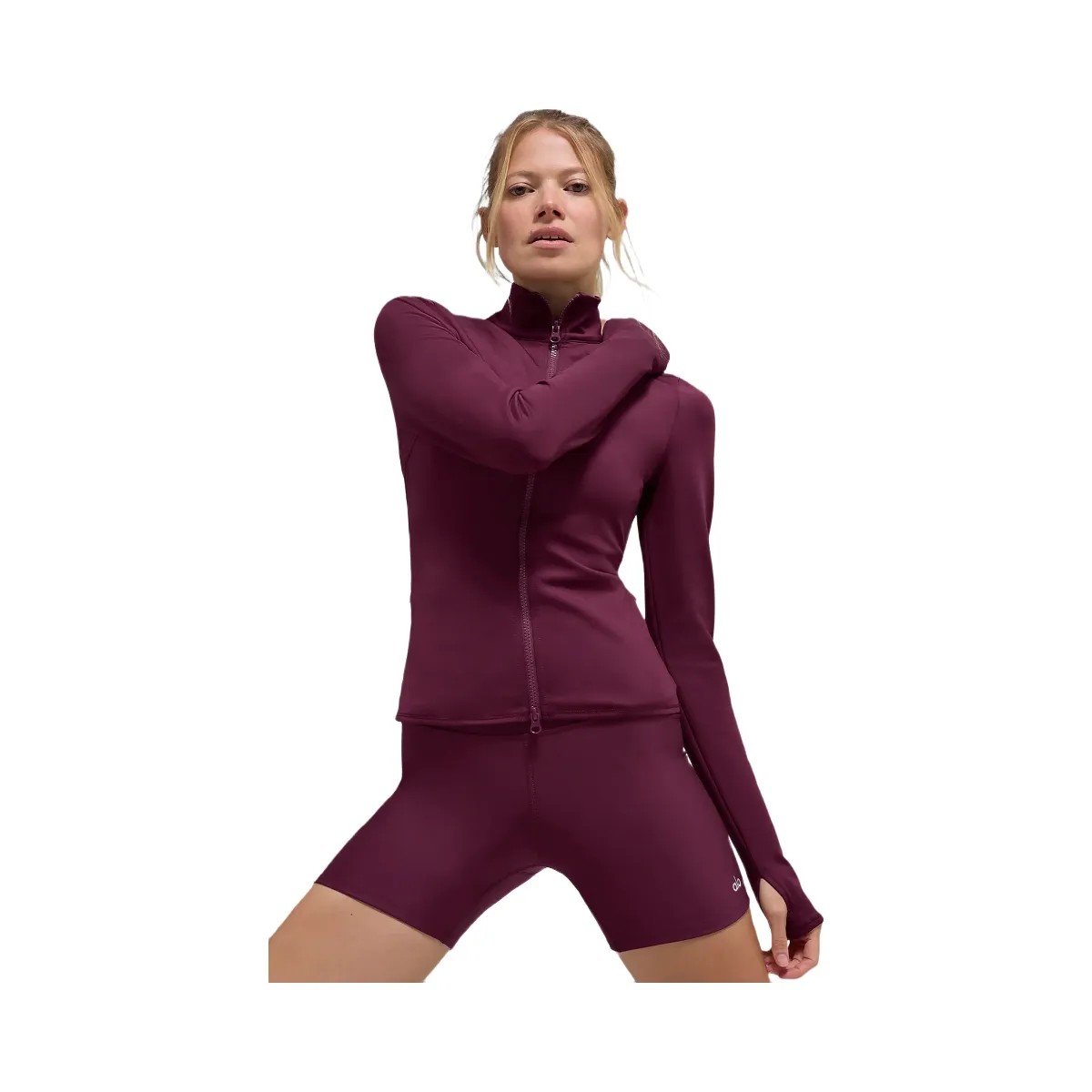Alo Women's Airlift Winter Warm Radiant Full-Zip Jacket - Burgundy - HypeFly India View 1