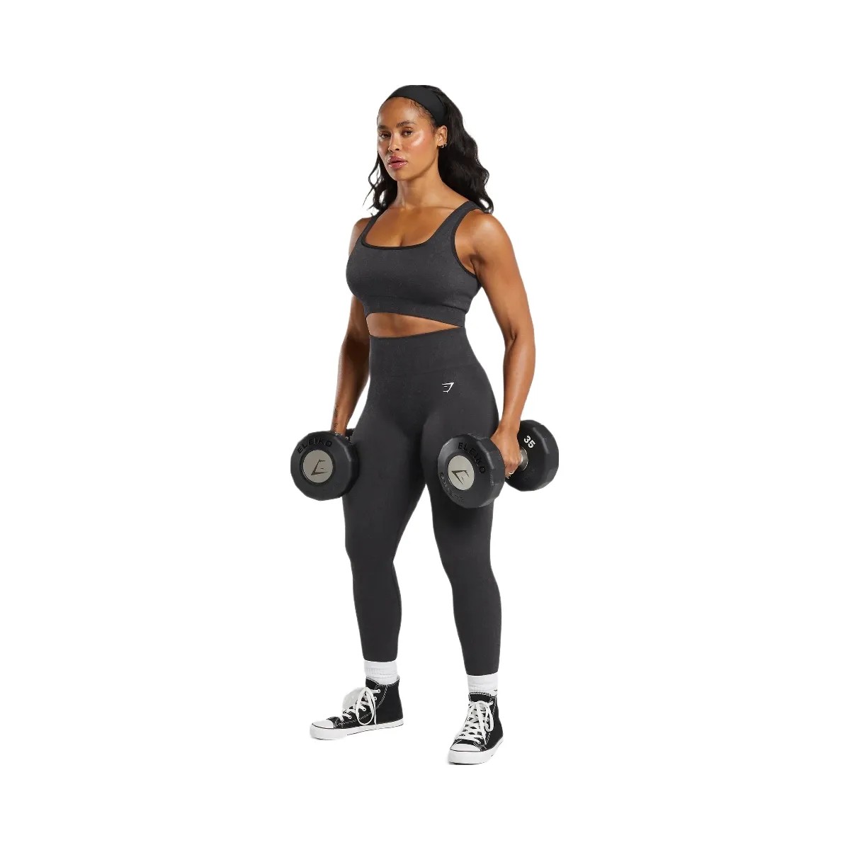 Gymshark Adapt Fleck Sports Bra - Black/Smokey Grey - HypeFly India View 4