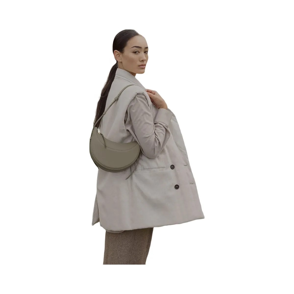 Polene Numero Dix Textured Olive - HypeFly India View 4