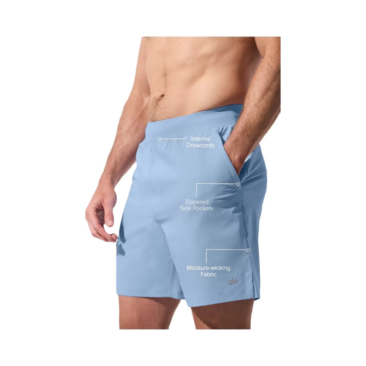 Alo Men's 7" Repetition Short - Seashell Blue - HypeFly India View 3