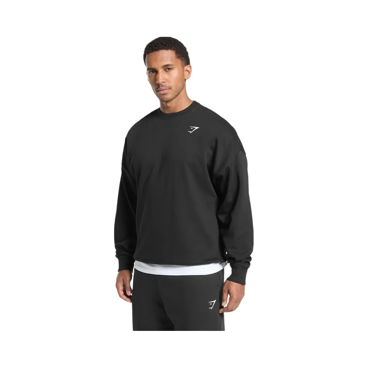 Gymshark Oversized Crest Crew - Black - HypeFly India View 4