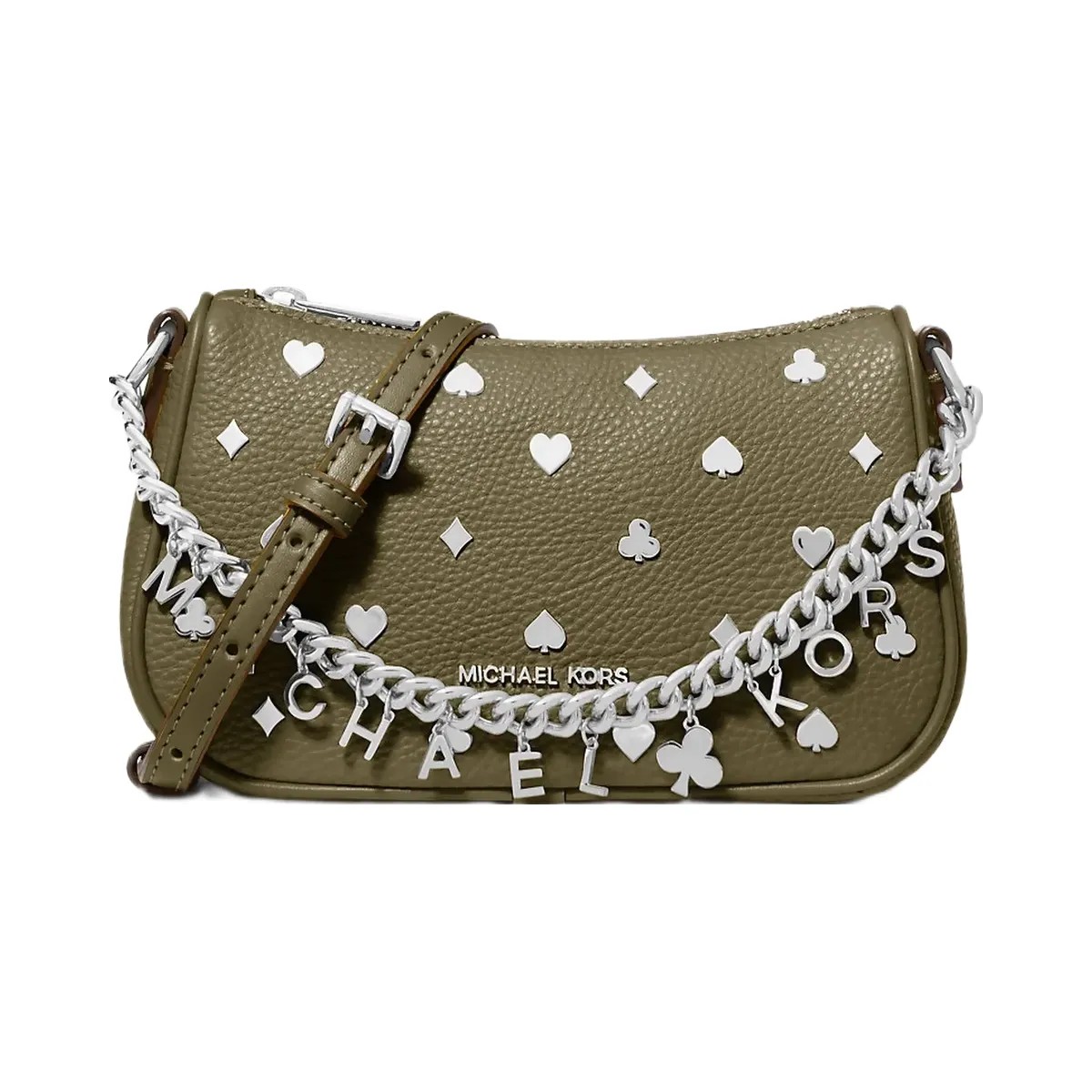 Michael Kors Carmela Small Embellished Convertible Crossbody Bag Olive - HypeFly India View 1