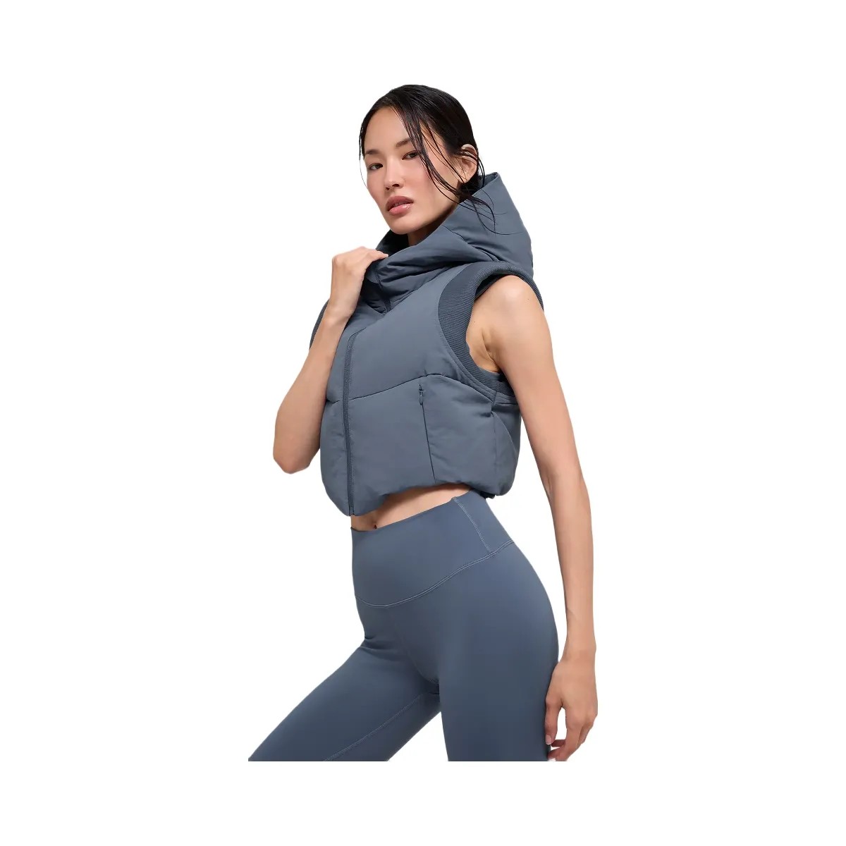 Alo Women's Fast Lane Puffer Vest - Bluestone - HypeFly India View 2