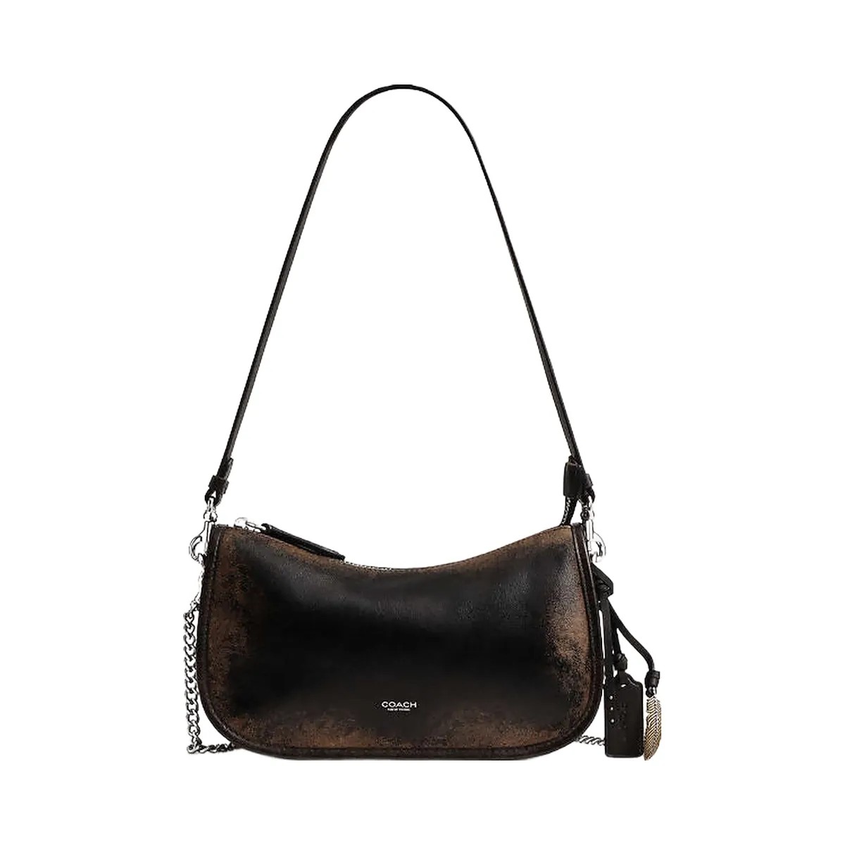 Coach Waverly Bag In Loved Leather Loved Leather-Silver-Black Brown - HypeFly India View 1