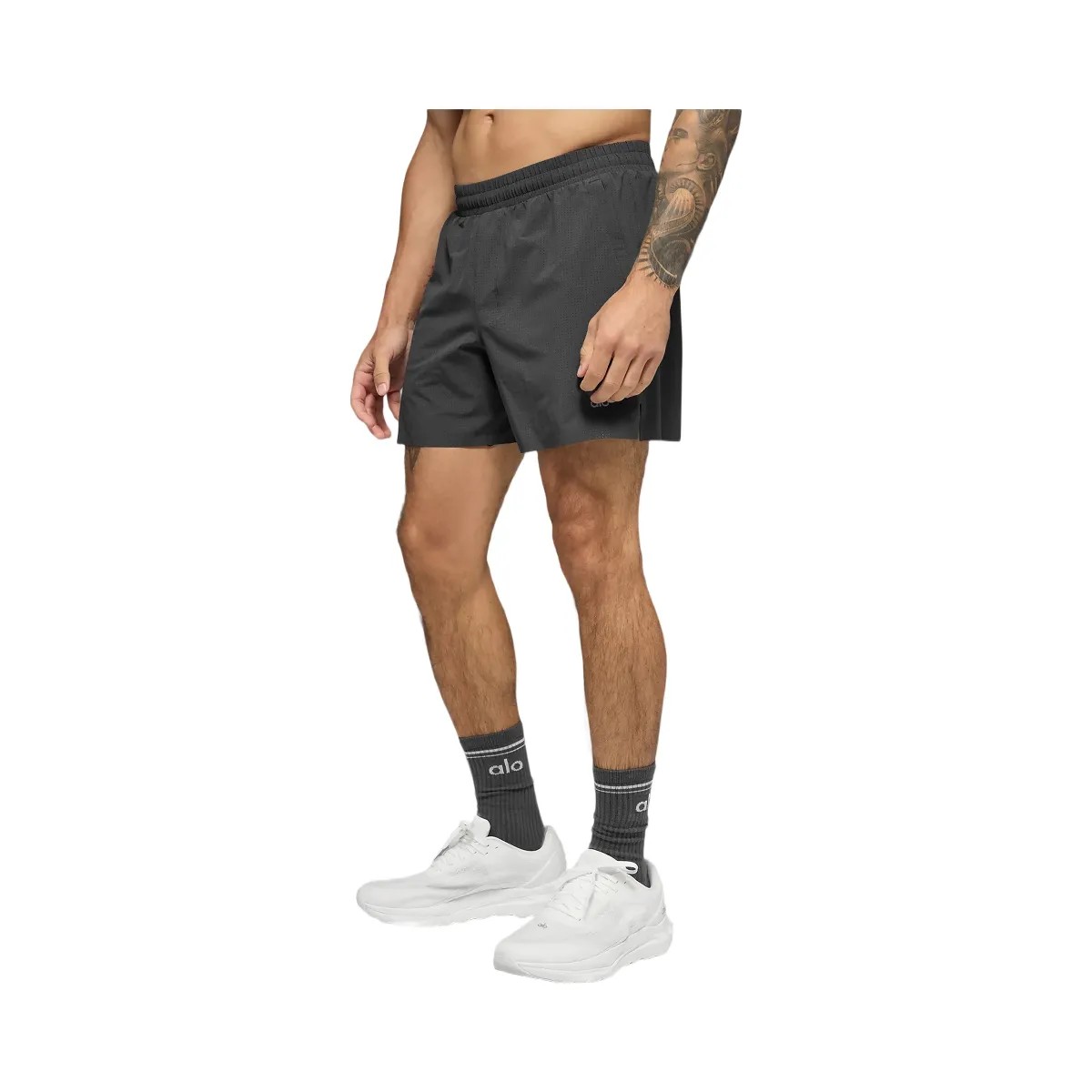 Alo Men's 5" Traction Running Short - Anthracite - HypeFly India View 4