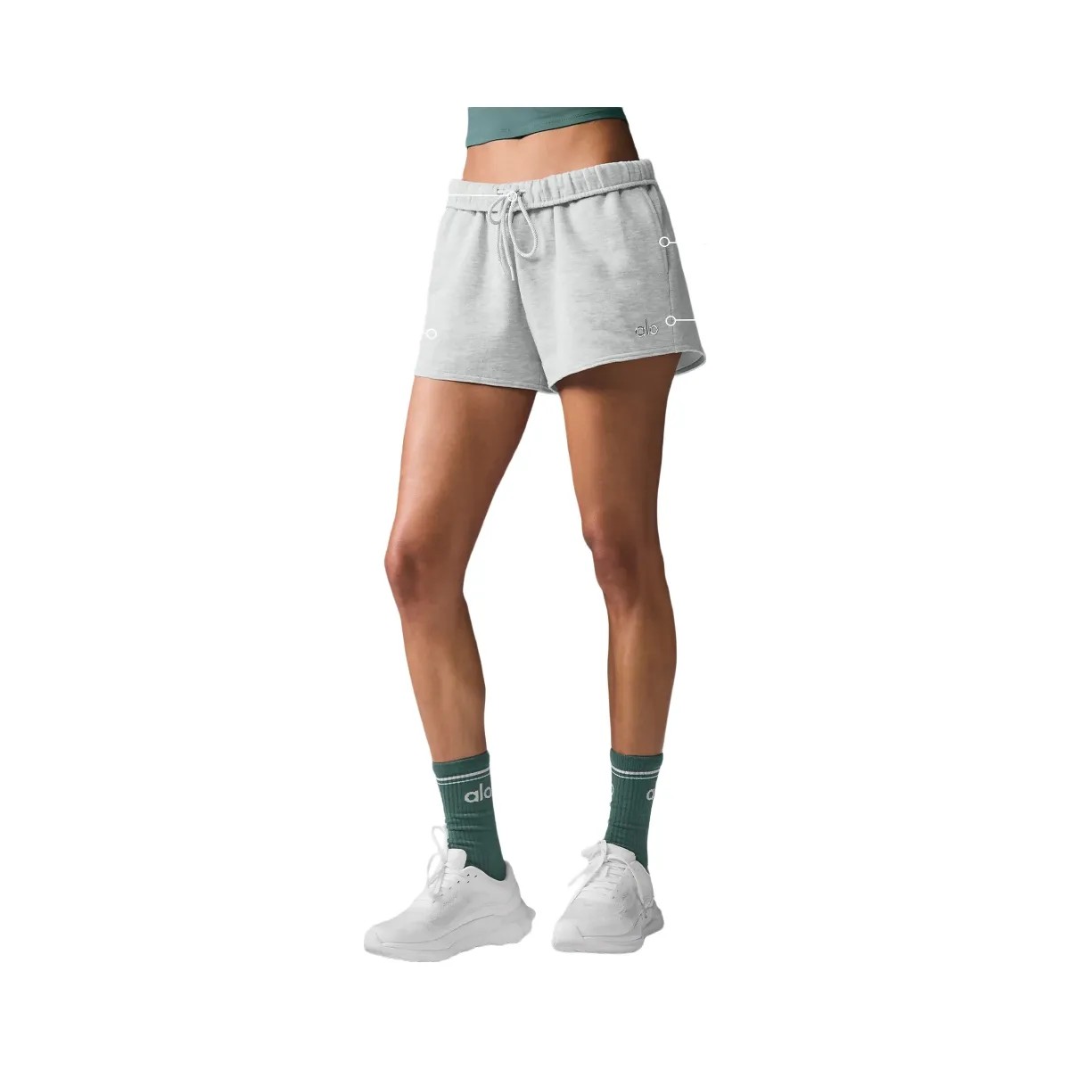 Alo Women's Accolade Short - Athletic Heather Grey - HypeFly India View 1