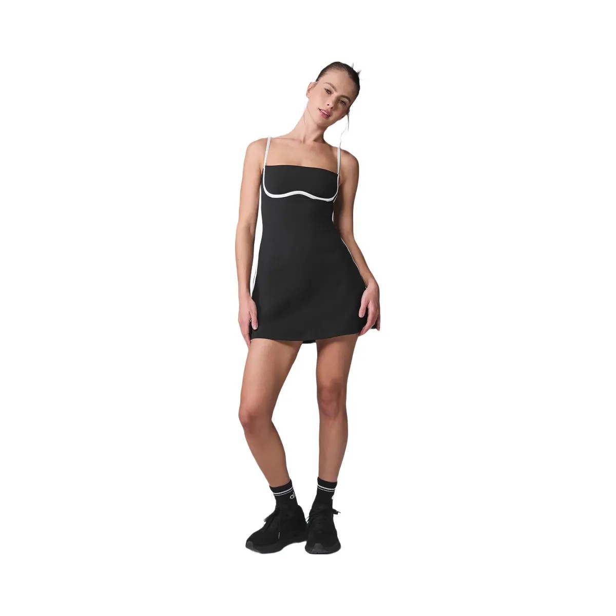 Alo Women's Airbrush Streamlined Dress - Black/White - HypeFly India View 4
