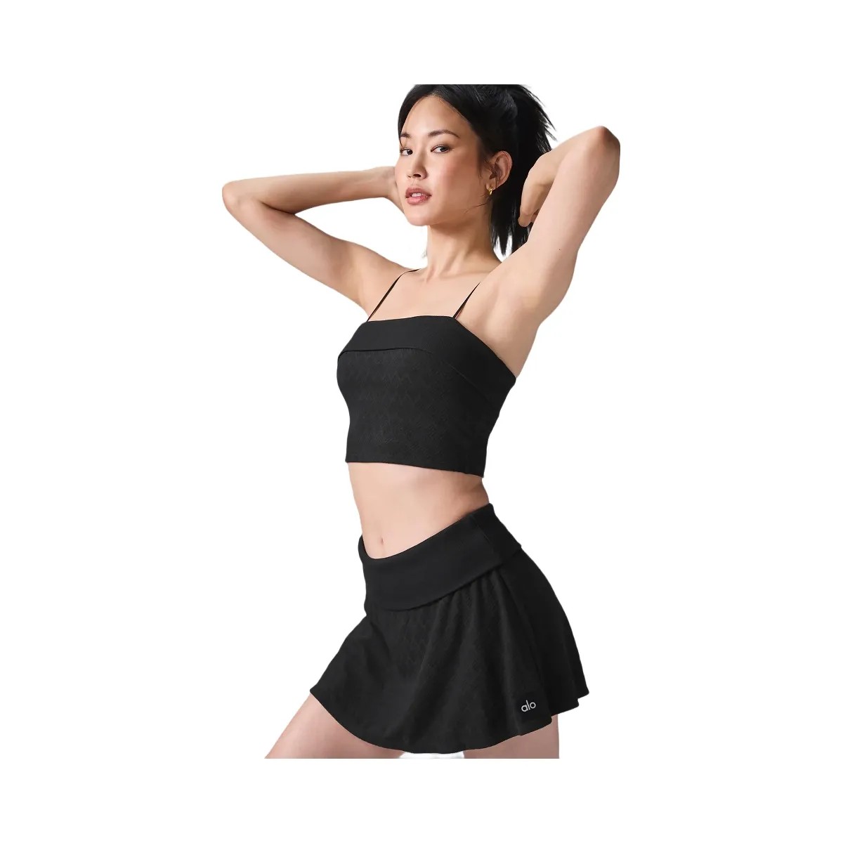 Alo Women's Doubles Only Bra Tank - Black - HypeFly India View 2