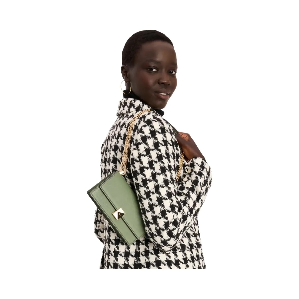 Kate Spade Deco Mini Flap Chain Crossbody Olive Leaf - HypeFly India View 3