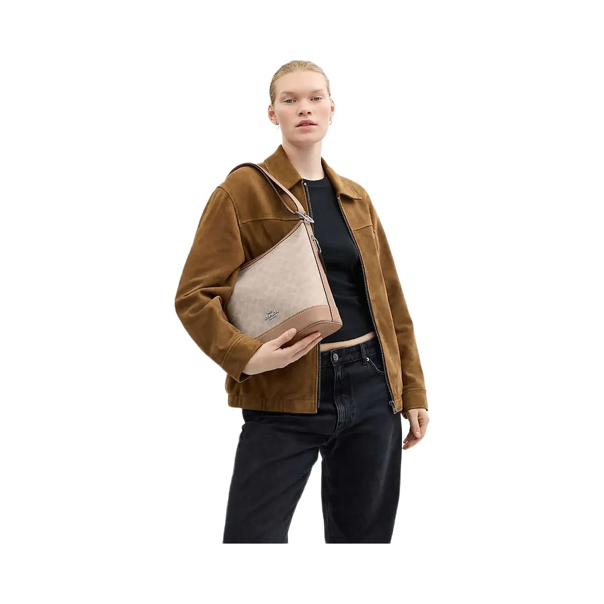 Coach Jude Duffle Bag In Signature Canvas Signature Canvas-Silver-Sand-Taupe - HypeFly India View 2