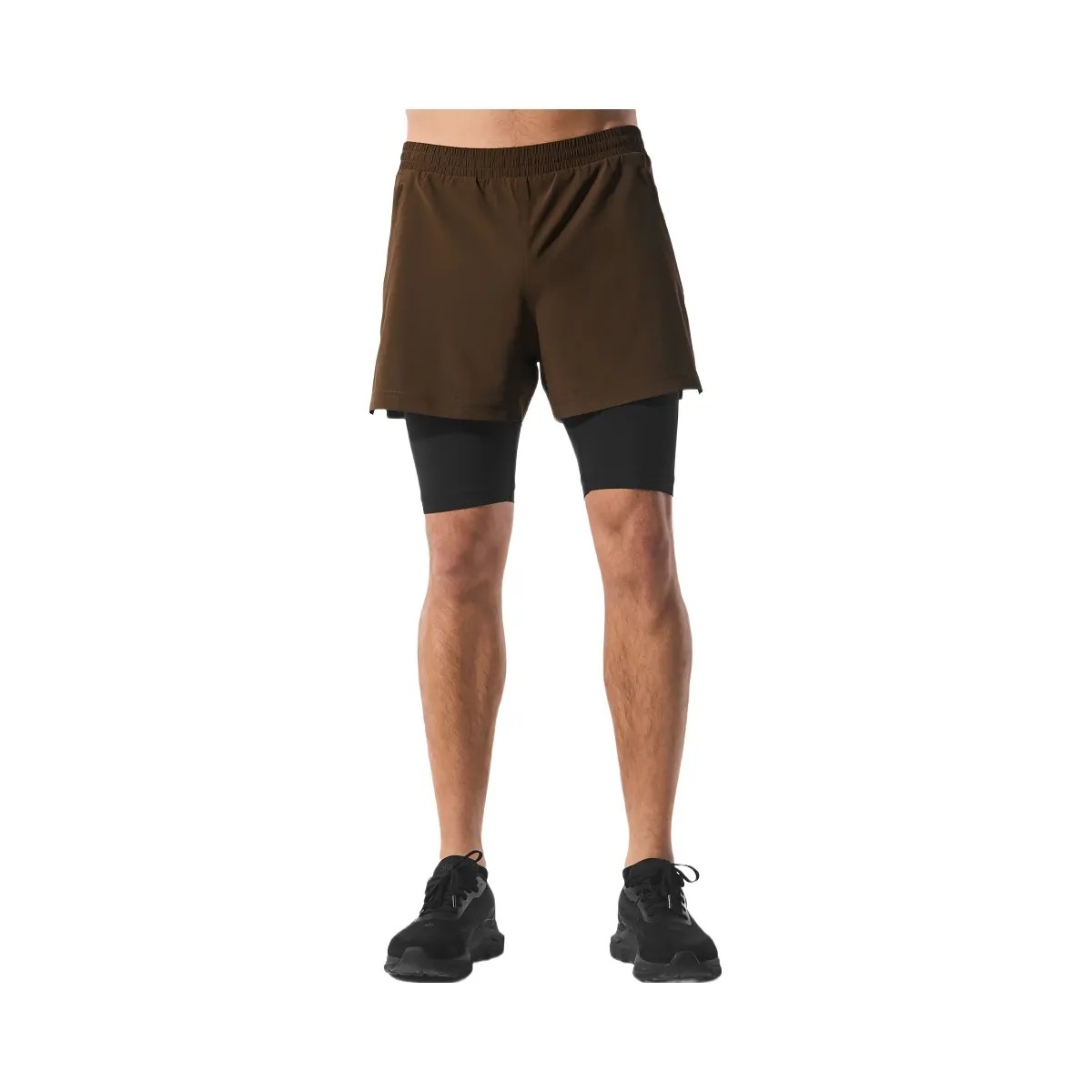 Alo Men's 5" Revival 2-in-1 Short - Espresso/Black - HypeFly India View 1