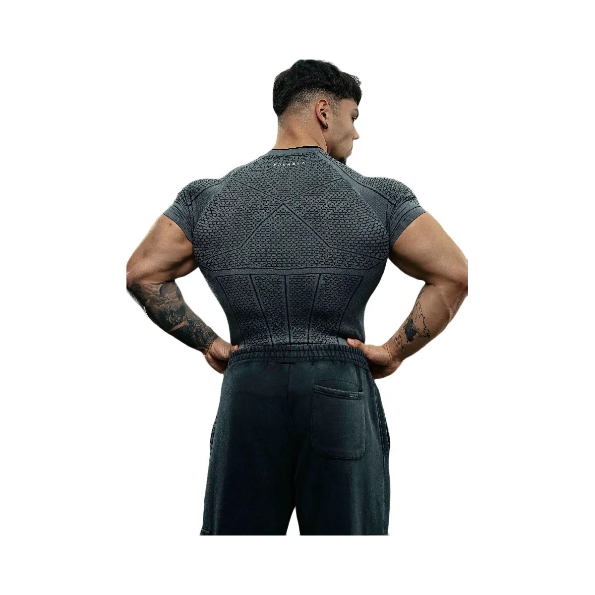 YoungLA Batman Compression Tees 'Dark Grey' - HypeFly India View 3