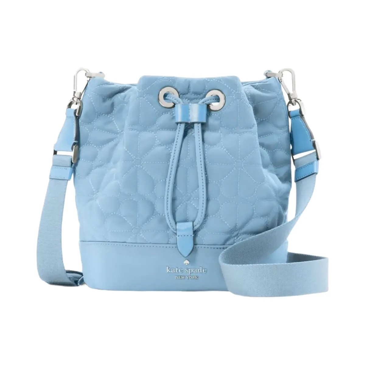 Kate Spade Flower Quilted Fabric Bucket Bag Montauk Blue - HypeFly India View 1
