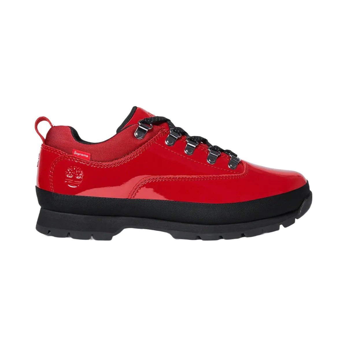 Timberland Euro Hiker Low Supreme Patent Leather Red - HypeFly India View 1