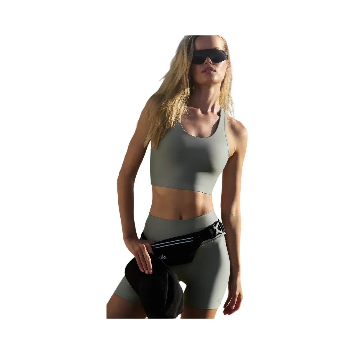Alo Women's Airlift Super Sleek Bra Tank - Lunar Grey - HypeFly India View 6