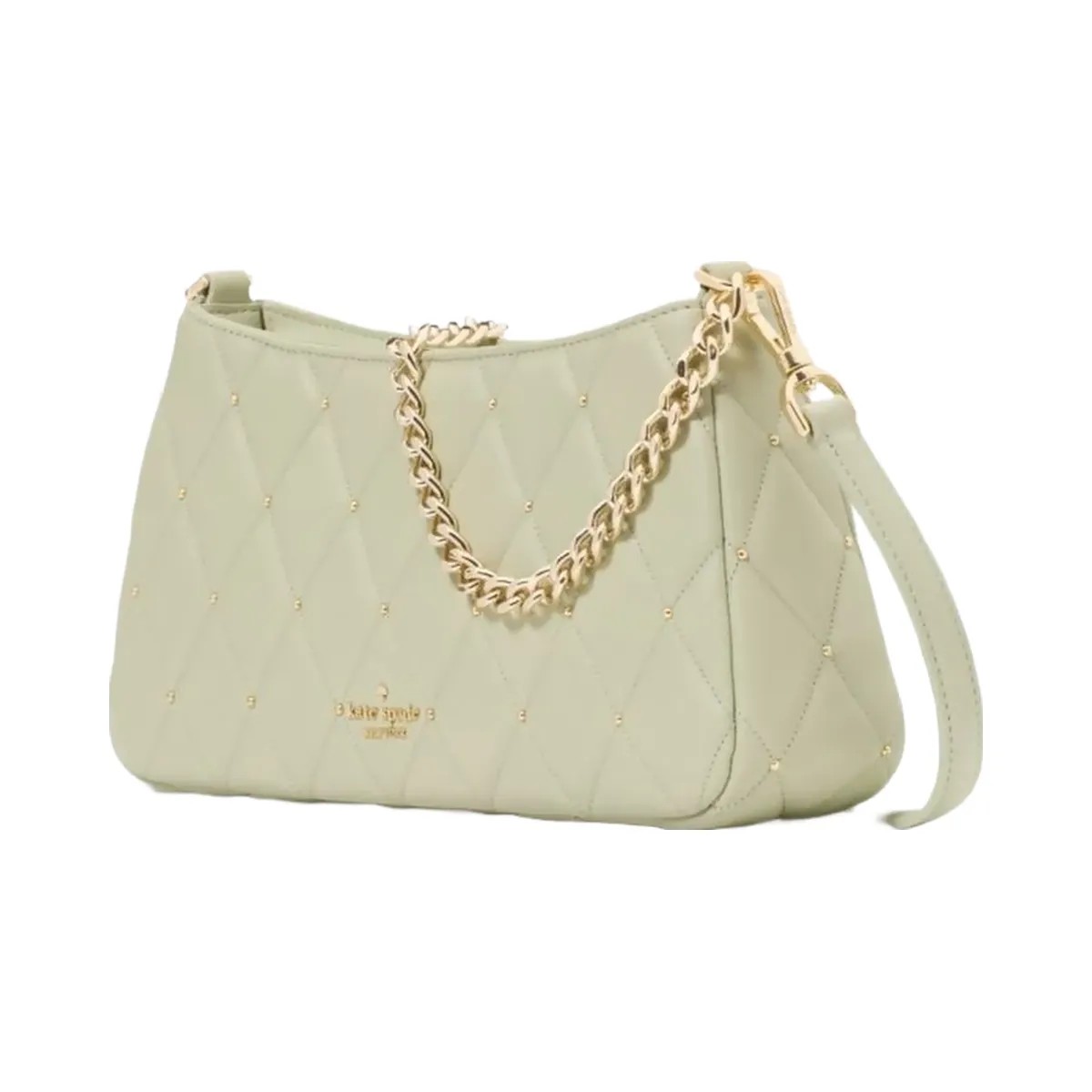 Kate Spade Carey Quilted Studs Small Convertible Crossbody Sage Bundle - HypeFly India View 3