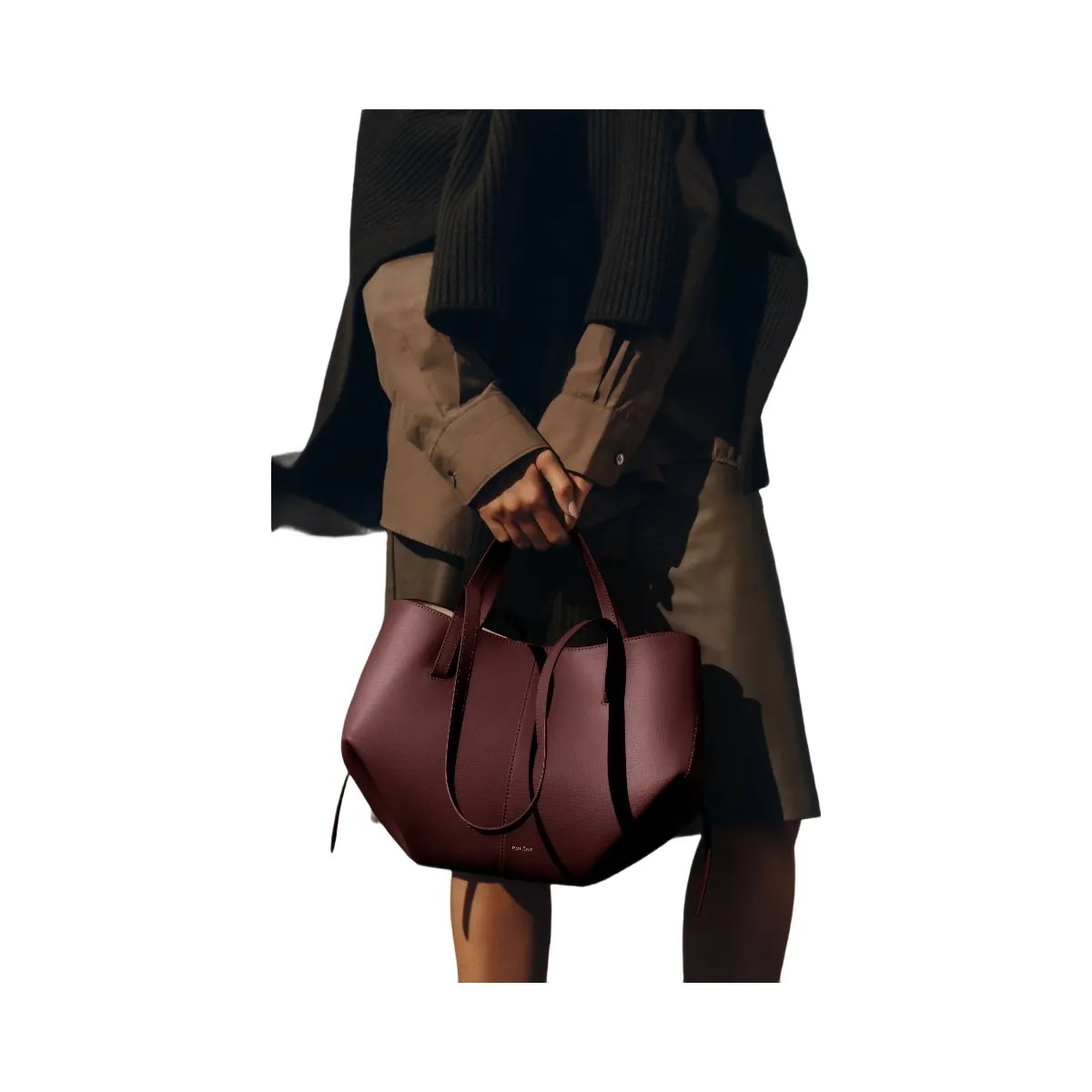 Polene Cyme Mini Textured Black Cherry - HypeFly India View 4