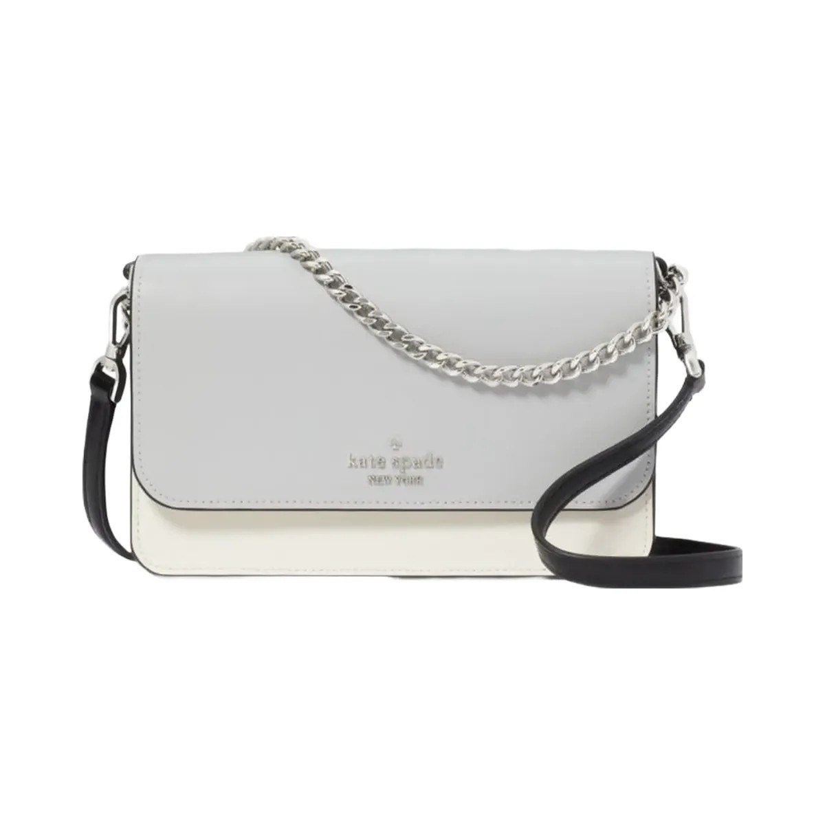 Kate Spade Madison Willow Mini Flap Crossbody Platinum Grey Multi - HypeFly India View 1