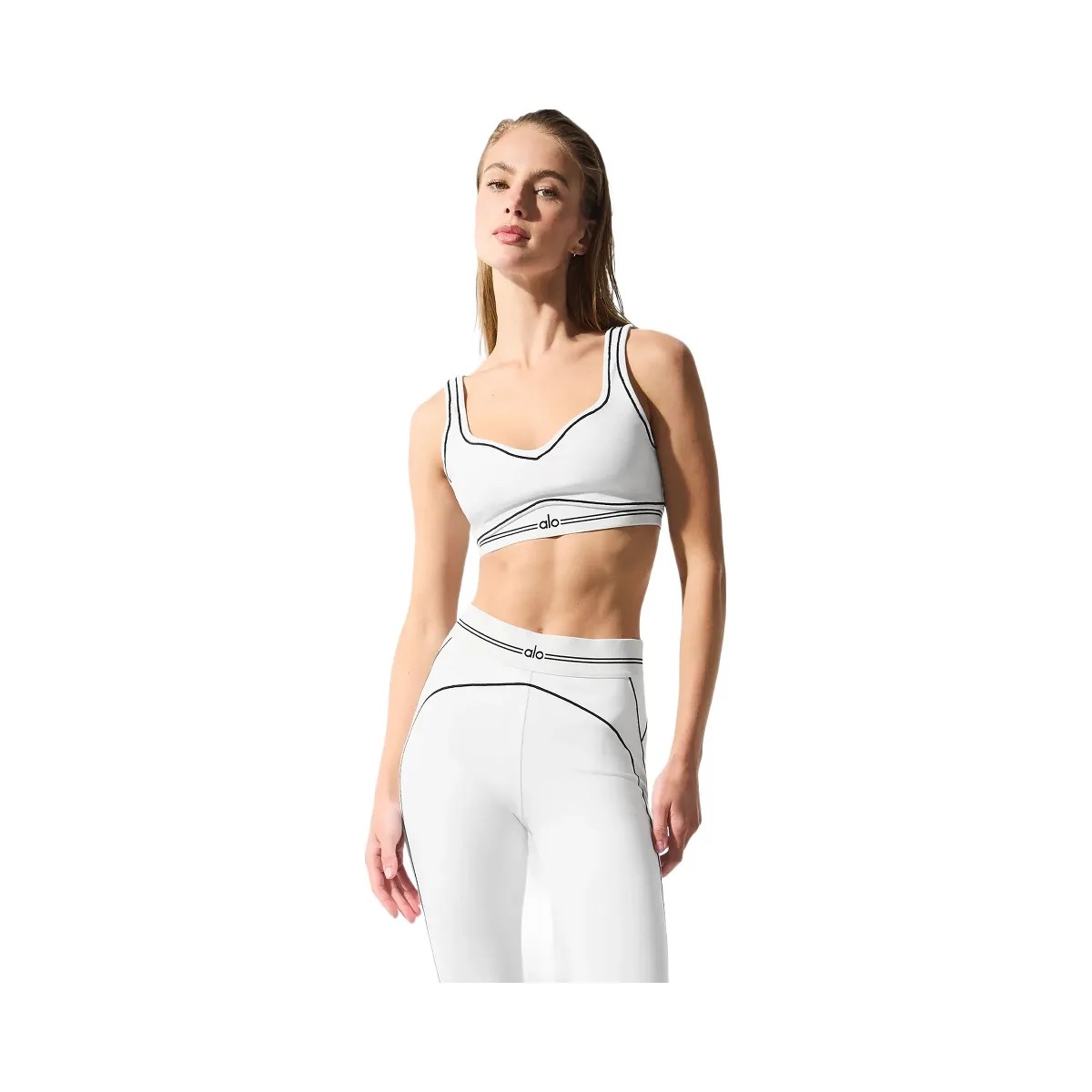 Alo Women's Airbrush Heart Throb Bra - White/Black - HypeFly India View 1