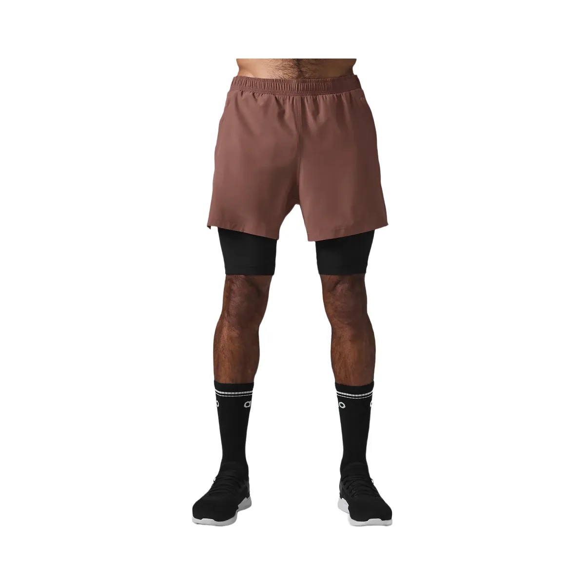 Alo Men's 5" Revival 2-In-1 Short - Chestnut/Black - HypeFly India View 1