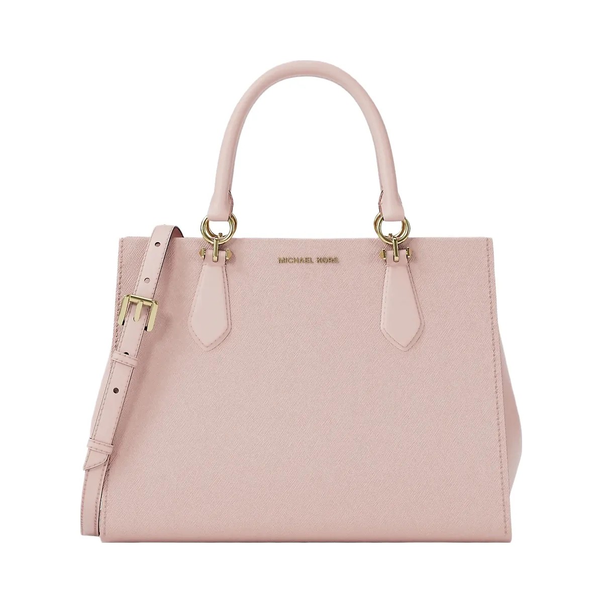 Michael Kors Marilyn Medium Saffiano Leather Satchel Powder Blush - HypeFly India View 1