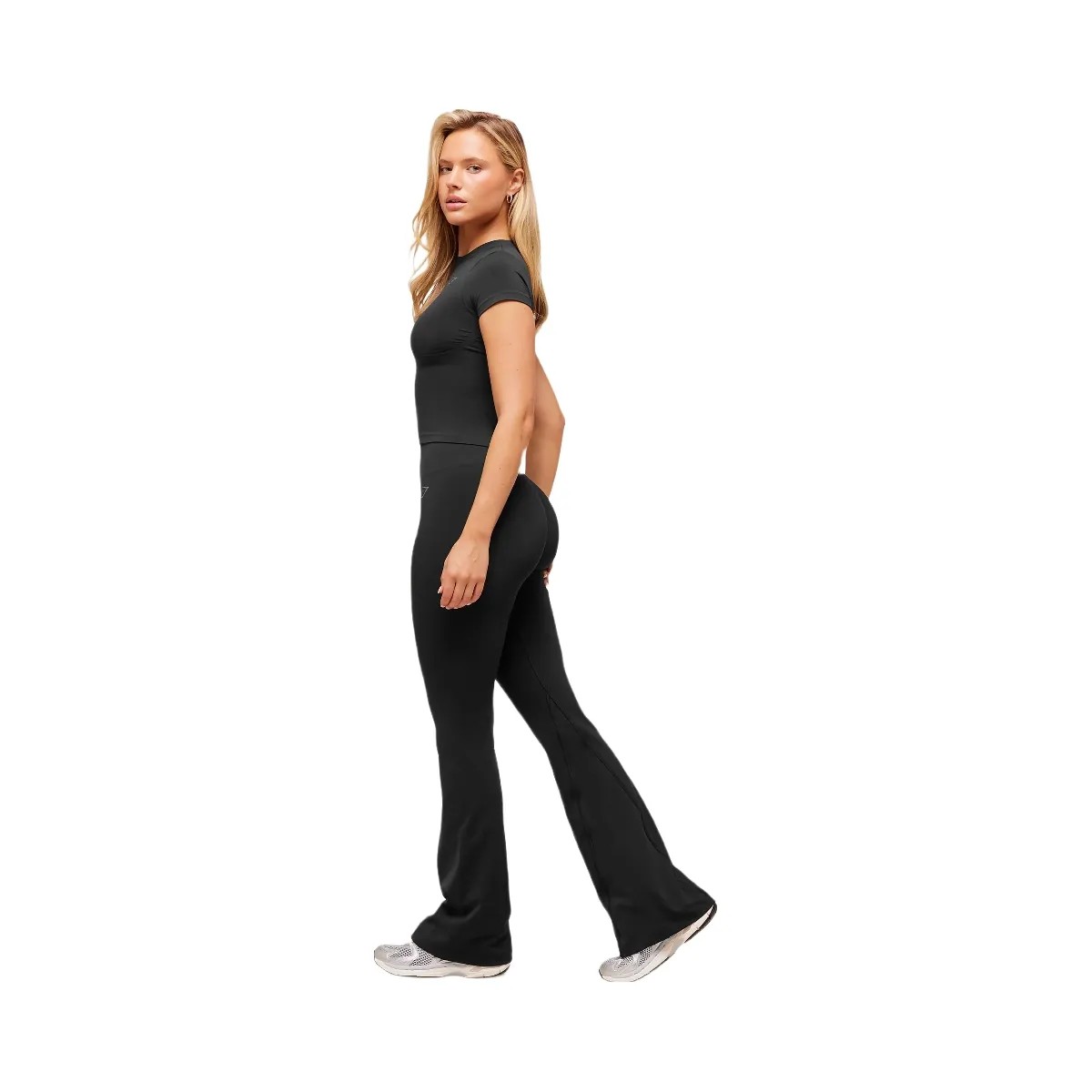 Gymshark Soft Sculpt Flared Leggings - Black - HypeFly India View 4