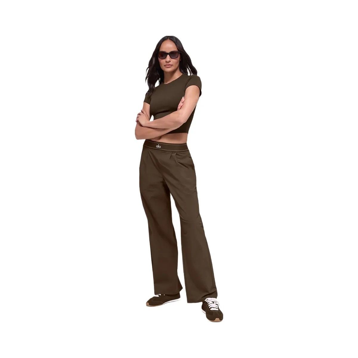 Alo Women's Suit Up Trouser (Regular) - Espresso - HypeFly India View 4
