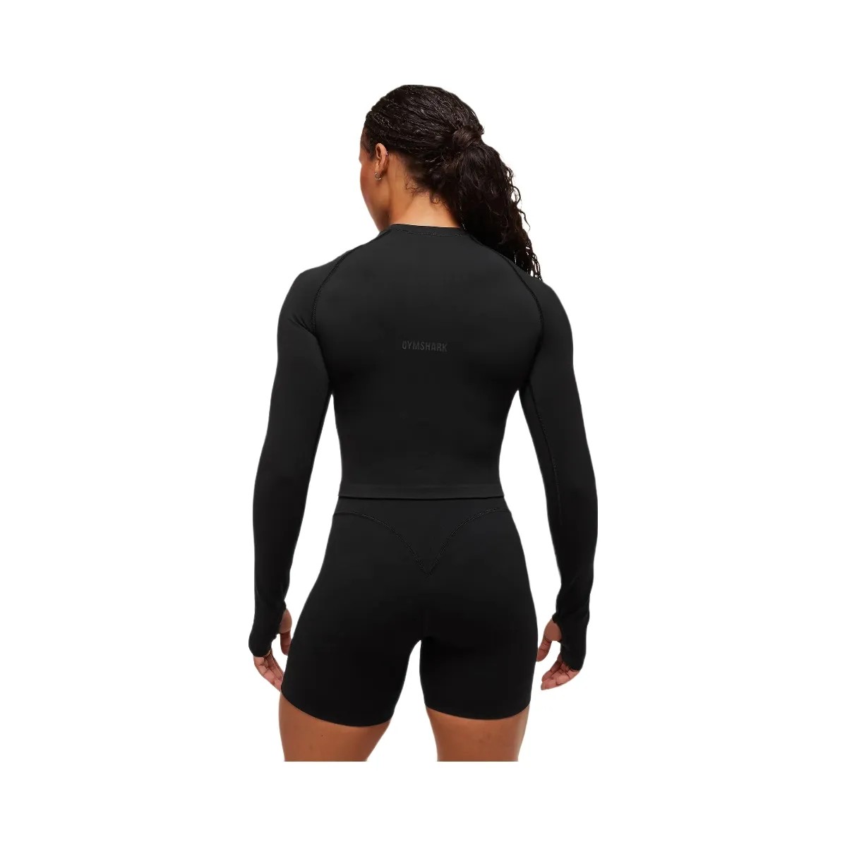 Gymshark Activate Long Sleeve Crop Top - Black - HypeFly India View 3