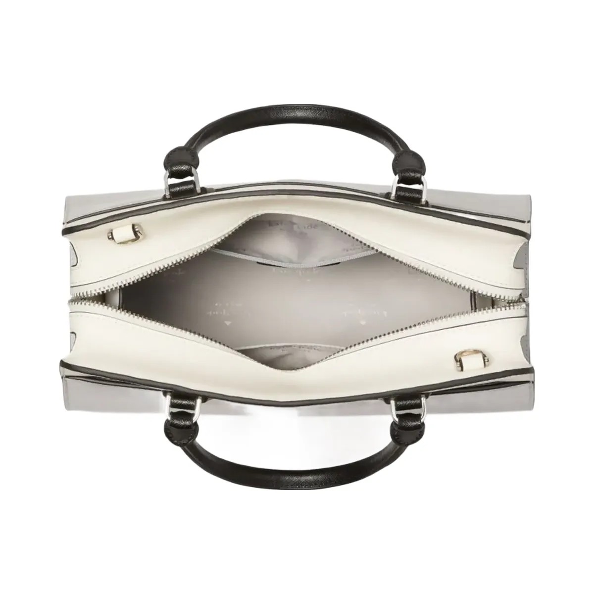 Kate Spade Madison Colorblock Saffiano Leather Medium Satchel Platinum Grey Multi - HypeFly India View 4