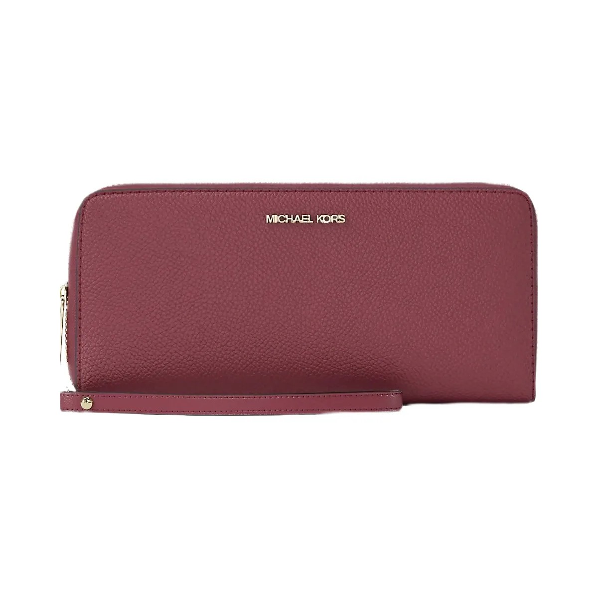 Michael Kors Jet Set Travel Large Pebbled Leather Wristlet Cherry - HypeFly India View 1