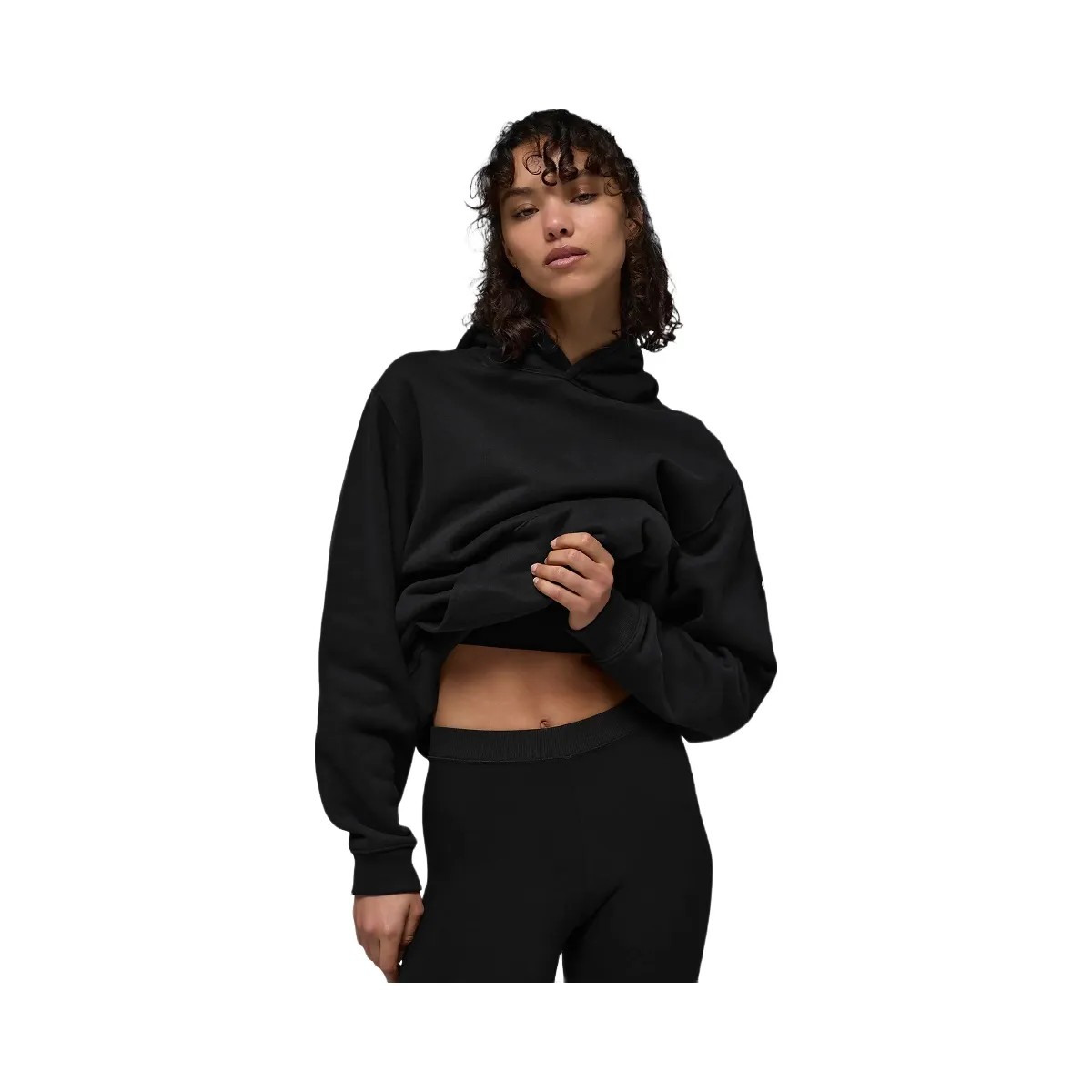 Alo Women's Renown Heavy Weight Hoodie - Black - HypeFly India View 5