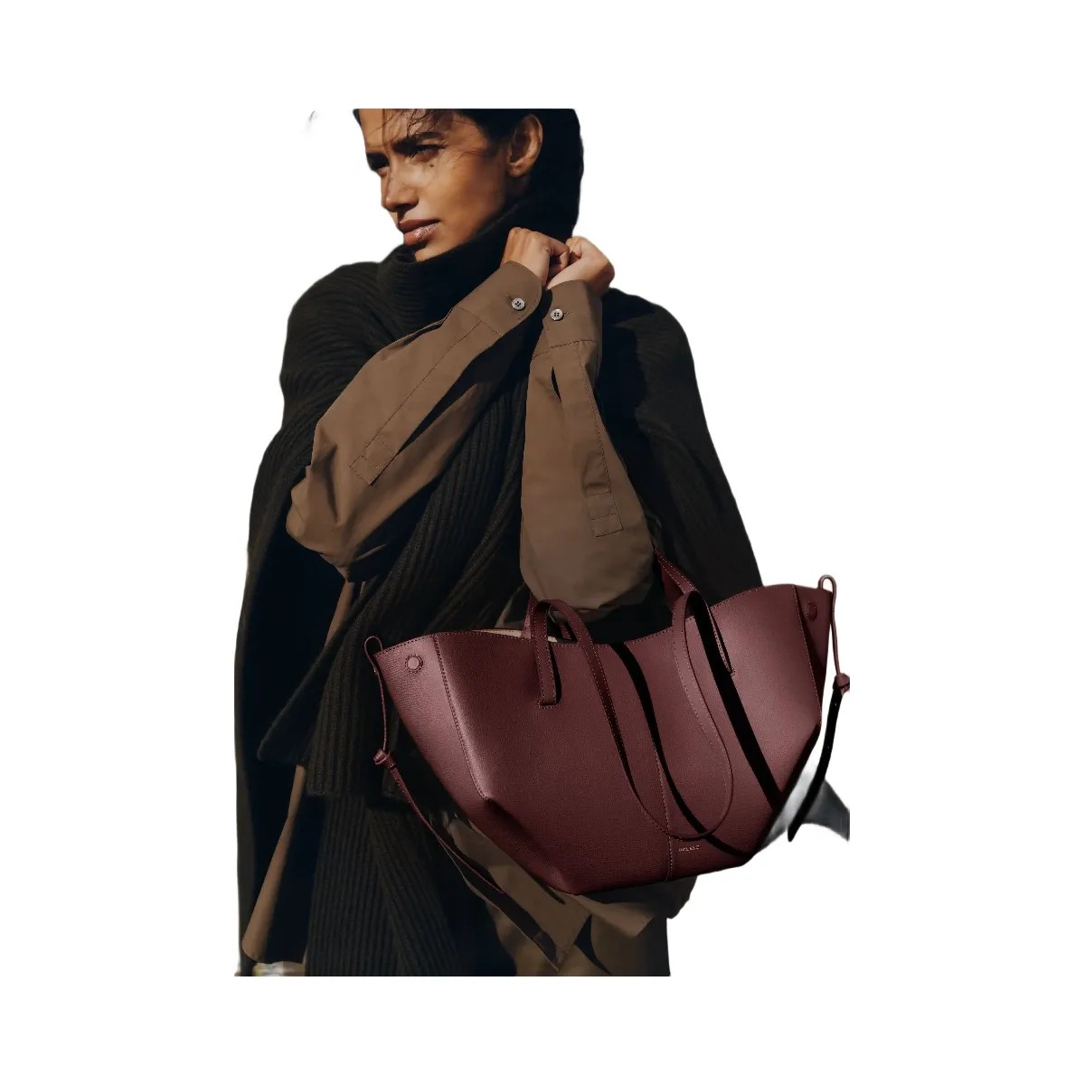 Polene Cyme Mini Textured Black Cherry - HypeFly India View 5