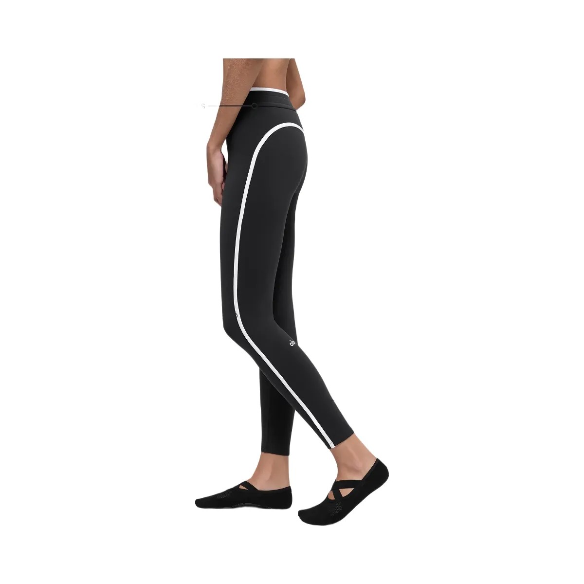 Alo Women's Airbrush High-Waist Race Pace 7/8 Legging - Black/White - HypeFly India View 3