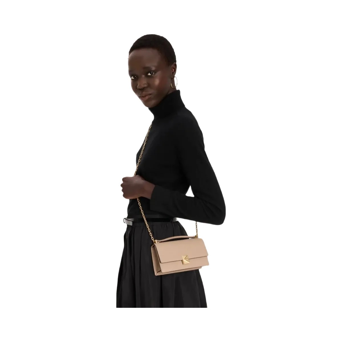 Kate Spade Deco Mini Flap Chain Crossbody Timeless Taupe - HypeFly India View 3