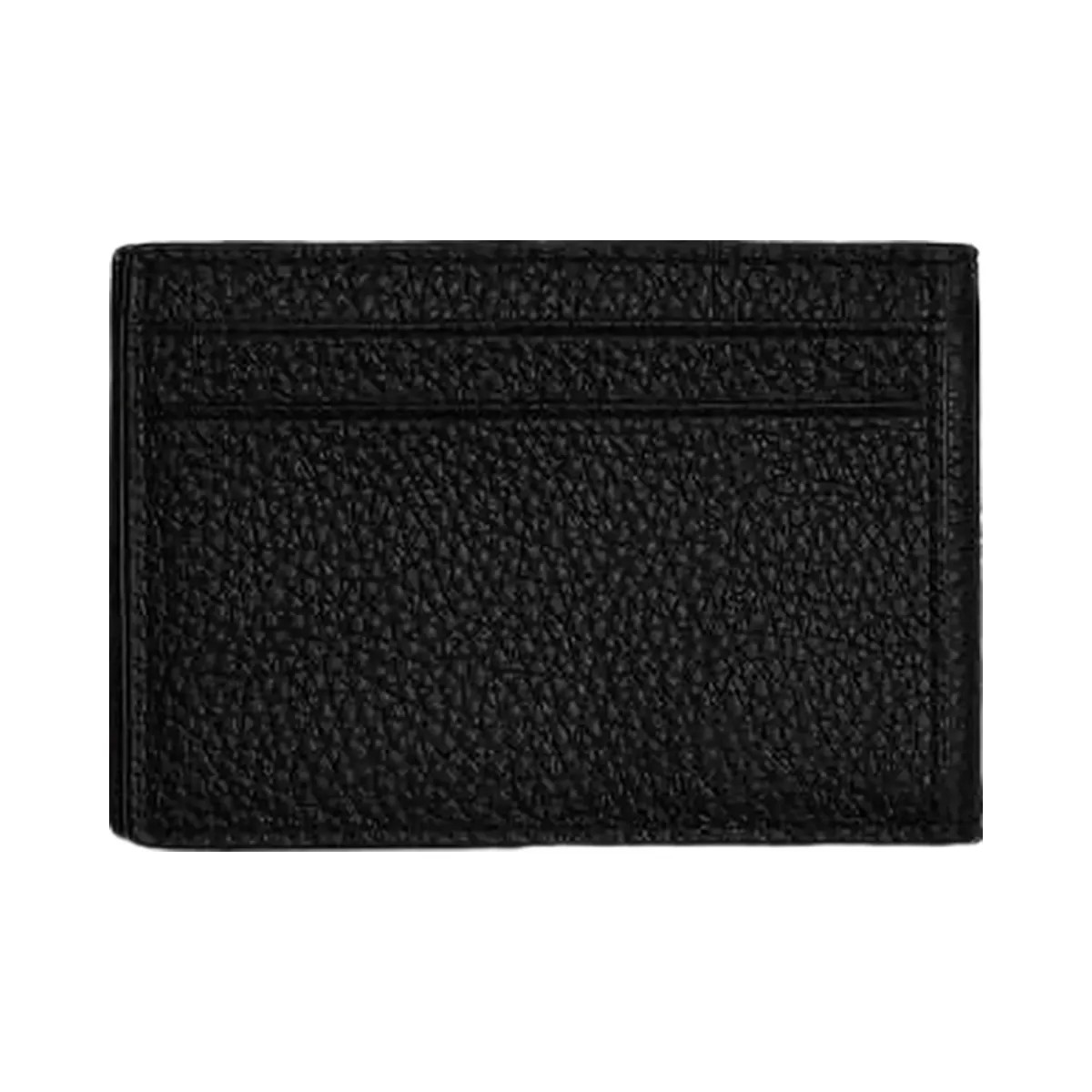Coach Compact Billfold Wallet Pebbled Leather-Gunmetal-Black - HypeFly India View 1