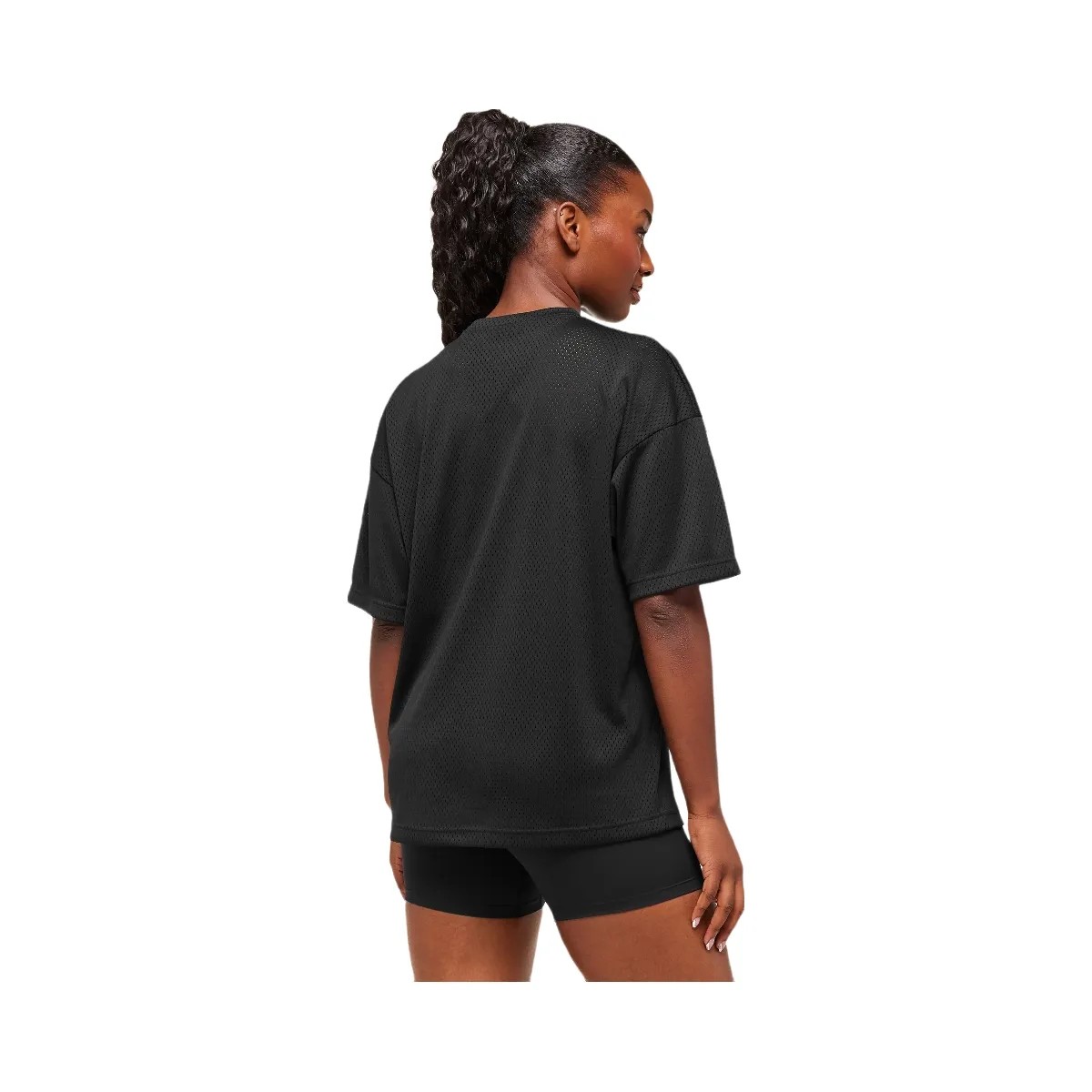 Gymshark Lifting Mesh Oversized Tee - Black - HypeFly India View 2