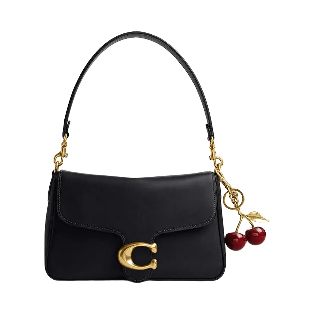 Coach Soft Tabby Shoulder Bag Smooth Leather-Brass-Black - HypeFly India View 1