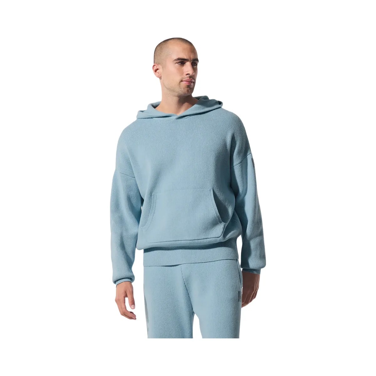 Alo Men's Scholar Hooded Sweater - Celestial Blue Heather - HypeFly India View 1