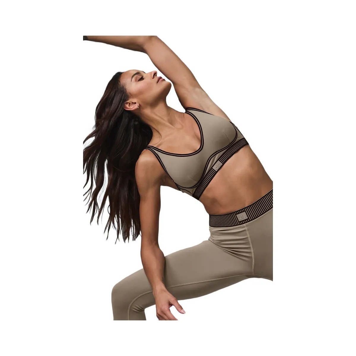Alo Women's Airlift Line Up Bra - Gravel - HypeFly India View 4