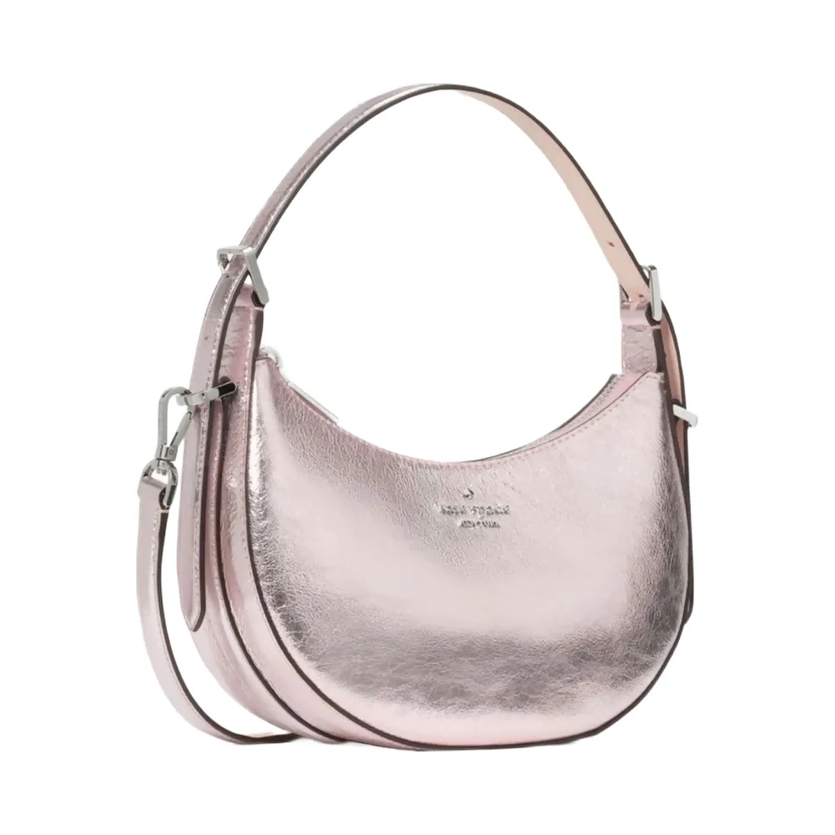 Kate Spade Nova Crinkle Metallic Small Crescent Shoulder Bag Lilac Moonlight - HypeFly India View 4