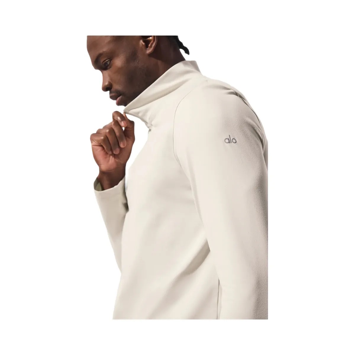 Alo Men's Conquer 1/4 Zip Reform Long Sleeve - Bone - HypeFly India View 4